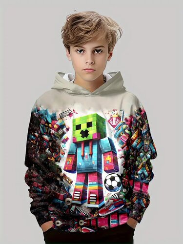 Amazon Cross-Border My World Boys 'Sweater 3D Digital Print Minecraft Print Fashion Hoodie