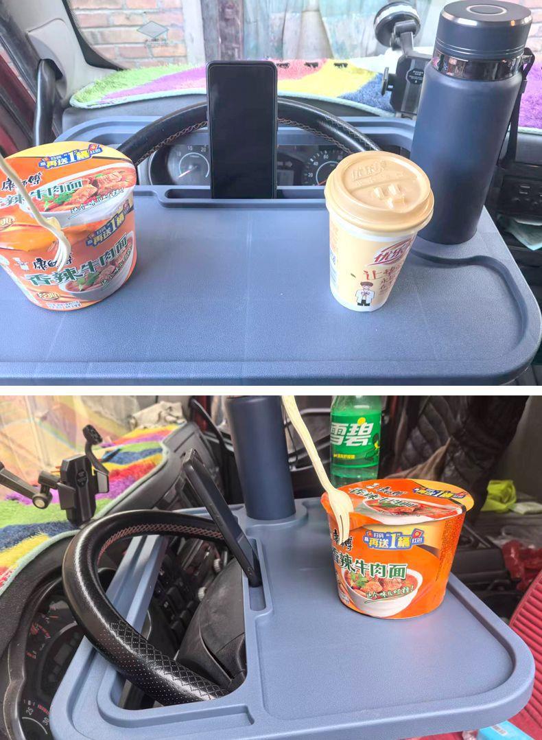 Truck Multifunctional Steering Wheel Table, In-Vehicle Plastic Multifunctional Semi-Trailer Dining Table, Driver's Cabin