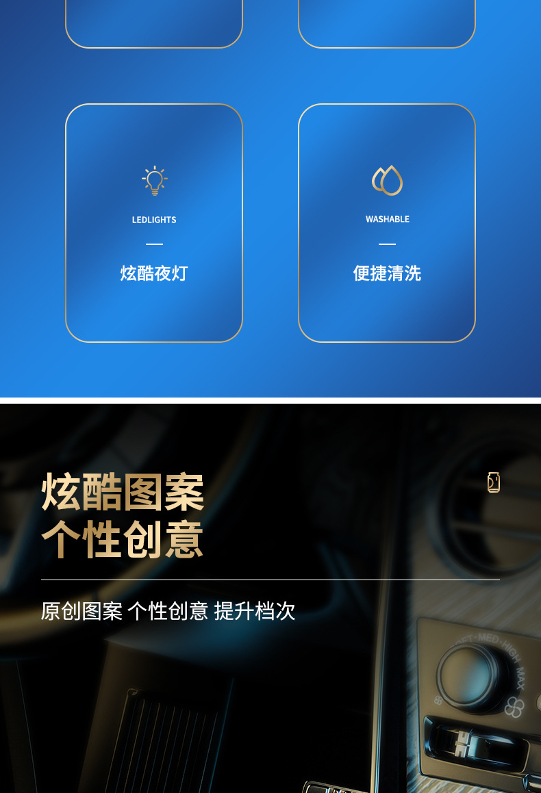 New Car Ashtray with High Aesthetic Appeal, Multifunctional for Car and Home, with Lid, High-End Ceramic Liner, Prevents Ash from Flying