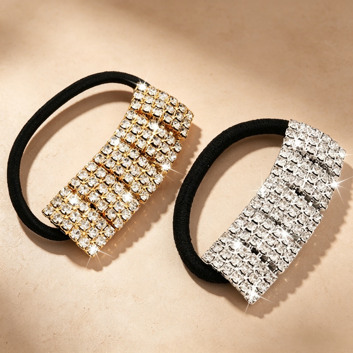 Anillo de pelo de diamantes de imitación Nuevo estilo Accesorios para el cabello accesorios para la cabeza cuerda de pelo de estilo coreano cuerda de cabeza elástica alta anillo de cabeza de diamante plateado image 1