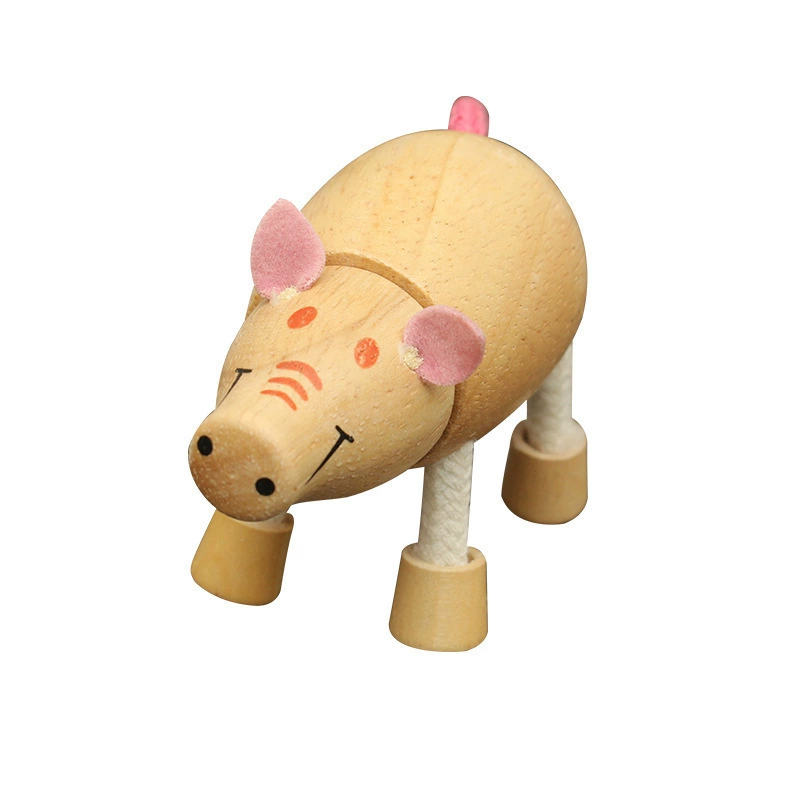 Wooden realistic constructor, farm, doll, early education