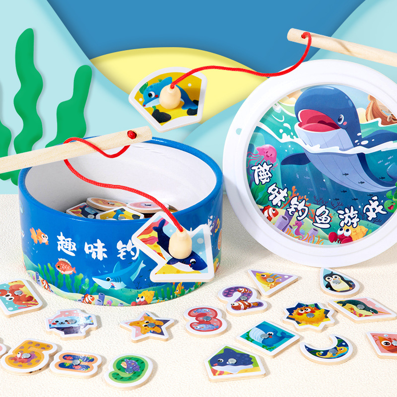Cross-Border Digital Shape Cognitive Fishing Toys Children's Early Education Educational Cognitive Fun Magnetic Ocean Parent-Child Games