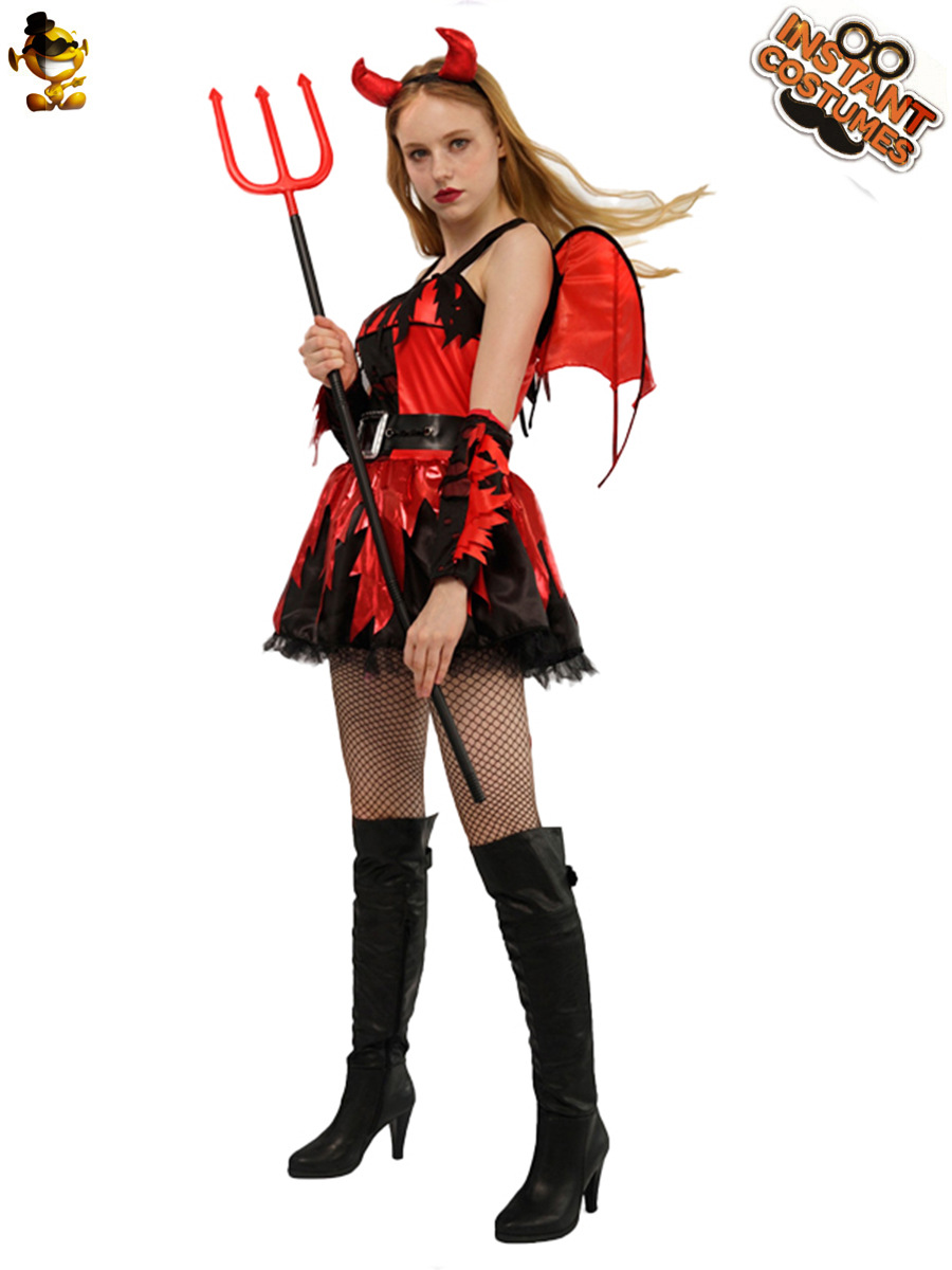 Halloween adulto hembra Diablo rojo fiesta traje Halloween grande hembra Diablo rojo Cosplay image 5