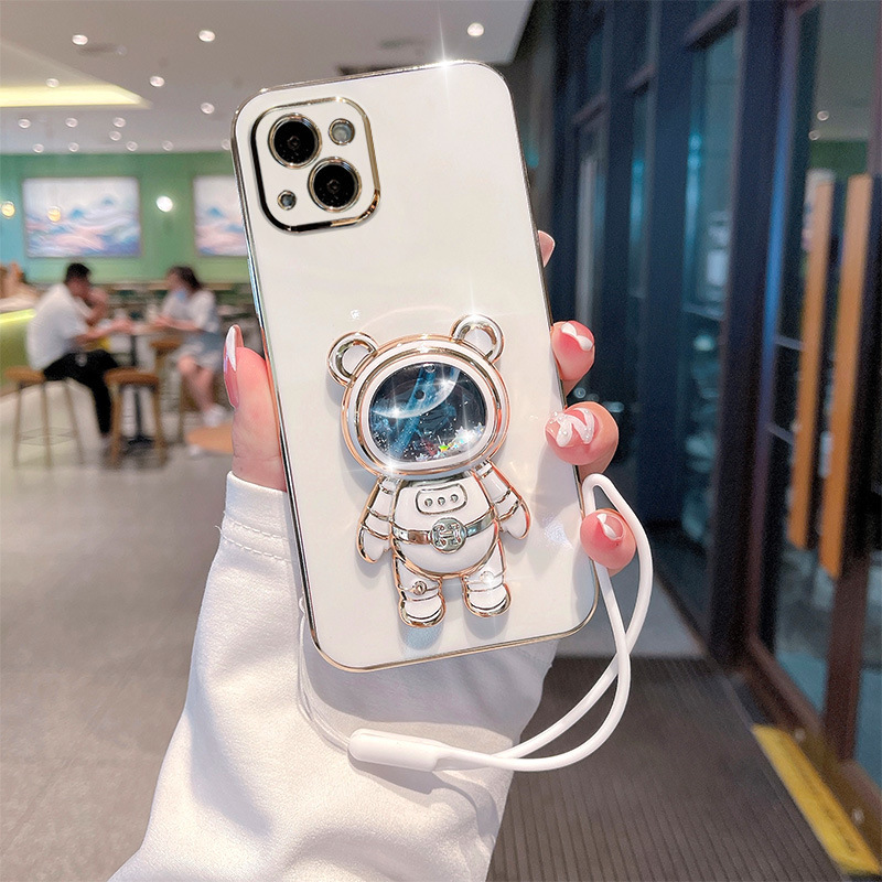 Suitable for electroplating Apple 16 mobile phone case quicksand creative luxury 13ProMAX net popular new space bear men and women