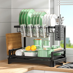 Kitchen bowl and dish shelf, multi-functional bowl and cup drainage rack, home tabletop cutting board bowl and chopsticks storage rack, bowl stand and plate rack