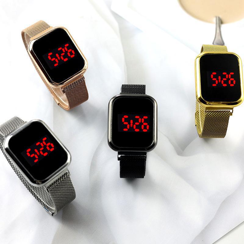 Comercio exterior caliente nueva moda estudiante deportes reloj TikTok LED aleación con imán hebilla Apple reloj electrónico