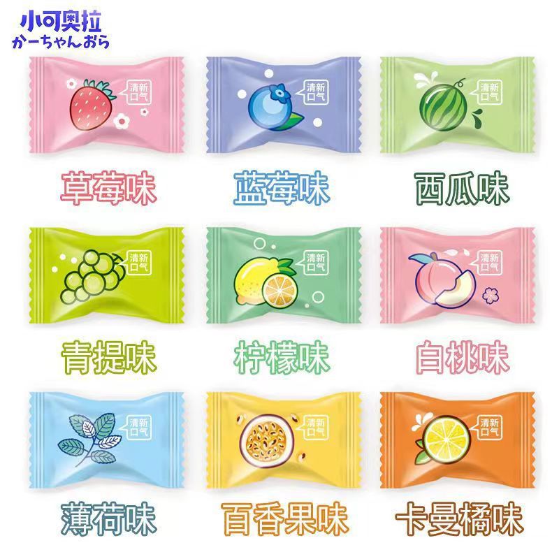 維C薄荷糖批發無蔗糖接吻糖零食清新口氣潤喉糖散裝清涼糖果批發