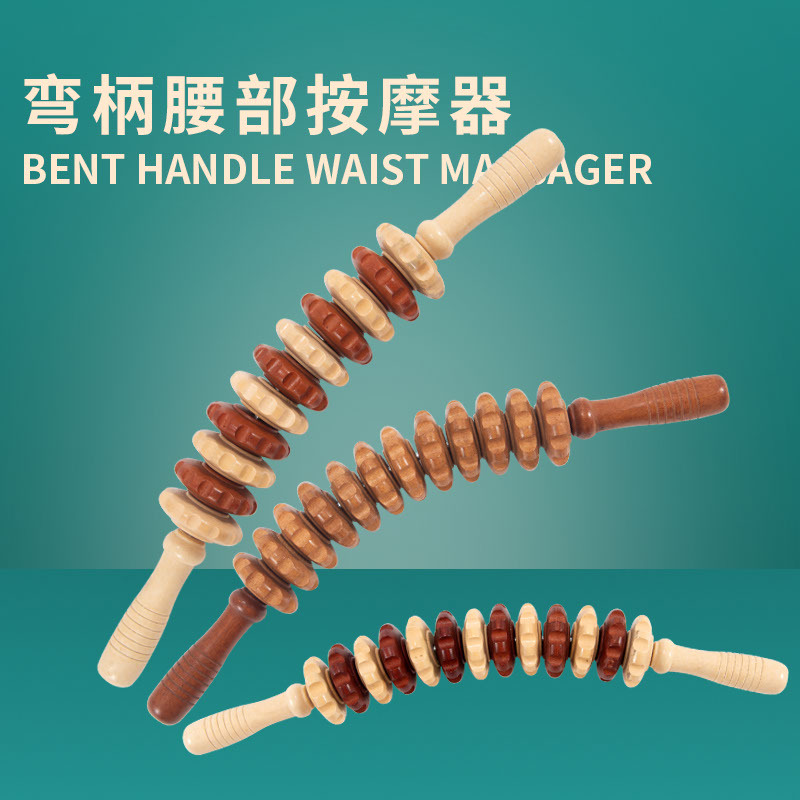 New Dual-Color Lotus Handheld Roller Waist and Neck Shoulder Massager, Household Full-Body Meridian Massage, Factory Wholesale