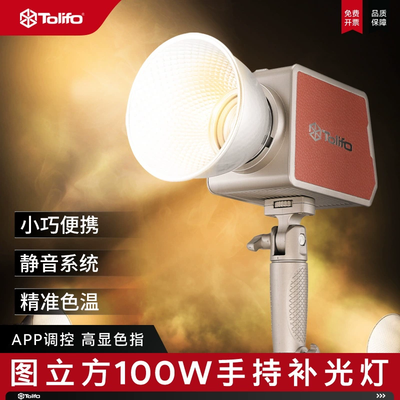 Ручной свет Трибуны Handheld travel retro fill light, кожаная двухцветная лампа, 100Вт
