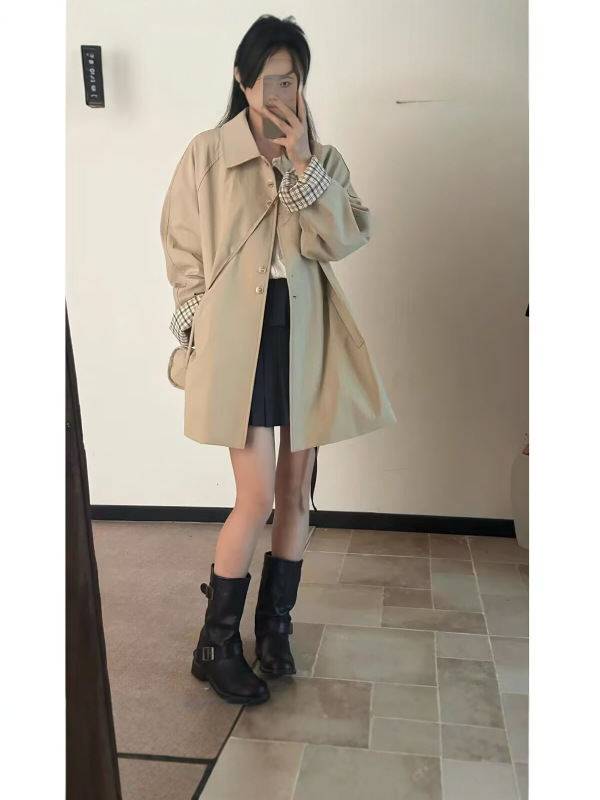 爆款中长款风衣外套女2025秋季新款韩版薄款巨好看的正流行小个子|undefined