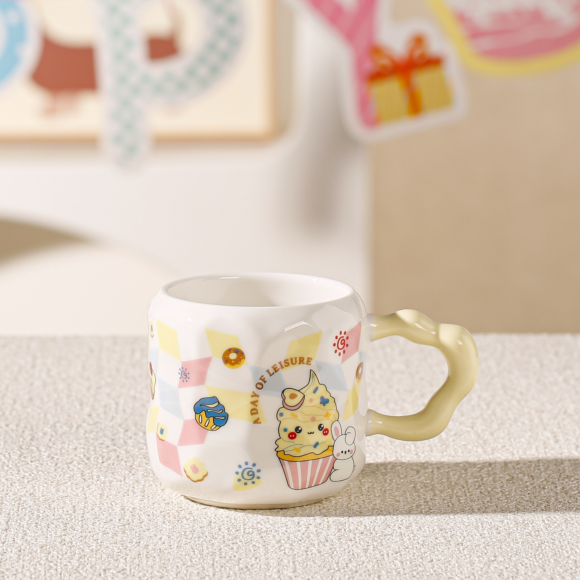 Taza de helado con diseño de perro salchicha, adorable taza de cerámica para beber, taza de café para oficina, con logo personalizado image 11