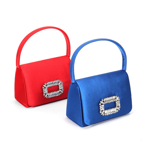 Factory Stock Diamond-Studded Small Square Handbag Women's Bag New Crossbody Bag Evening Bag Formal Dinner Bag Cross-Border Wholesale