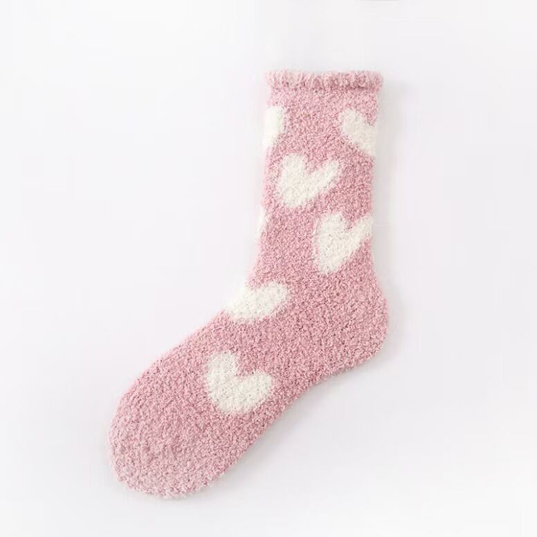 Otoño y invierno espesar coral calcetines de calcetines de calcetines de cama de peluche para niños y niñas cálidas en el hogar