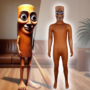Halloween Costume Foreign Mountain and Sea Scriptures Wooden Stick Man Cosplay Costume Children and Adults Same Style Anime Jumpsuit