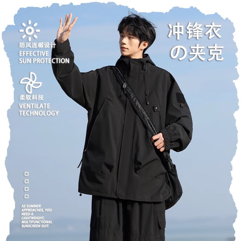 NASA American Style Windproof Jacket Men's Spring and Autumn New Fashion Brand Hooded Mountaineering Function Casual Jacket Coat