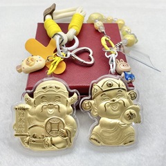 含金足金20mg财神爷创意挂饰爆款手机挂钥匙扣车挂包包挂饰送礼
