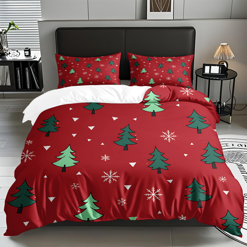 TEMU / JIT impresión digital transfronteriza HD Navidad pro piel suave colcha de cama kit para diseñar venta directa de fábrica
