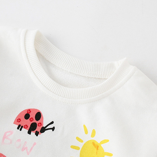 malwee girls' sweatshirts, autumn European and American children's round neck tops, Western-style autumn bottoming shirts wholesale