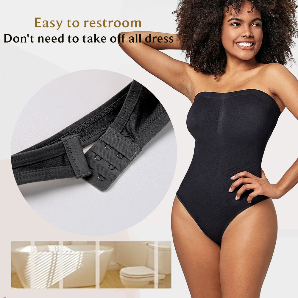 Mono de mujer estilo europeo y americano, body de punto ajustado sin costuras con tirantes desmontables, top bustier para un look atrevido.