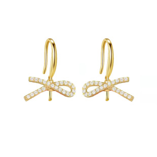 [Factory] ebay AliExpress inlaid zircon Pearl bracket ladies butterfly zircon earrings accessories ear hook copper embryo