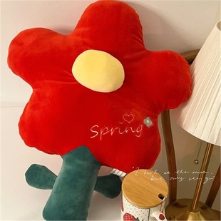 Ins Cute Little Red Flower Sleeping Pillow Bed Girl Heart Sofa Cushion Plush Doll Doll Girl Gift