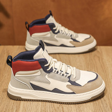 欧洲站冬季男士板鞋新品高帮男士休闲鞋轻奢青年高级感运动鞋