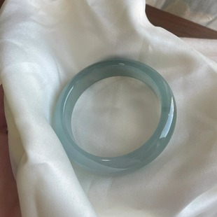 Myanmar Ice Sky Blue Bracelet Oil Green Jade Treatment Half Mountain Half Water Jade Bracelet Birthday Gift for Girlfriend