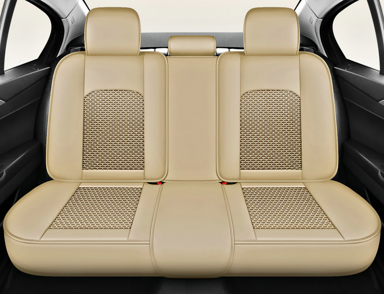 2025 New Model Solid Waist Support Nappa Leather Ice Silk Car Seat Cushion, Suitable for All Seasons, Temu Hot-Selling Ice Silk Wholesale for Foreign Trade