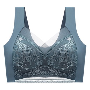 Live Streaming Seamless Push-Up Lace Chest Wrap Vest Women's Non-Steel Rings Fixed Cup Paramelia Top Holder Vest Bra