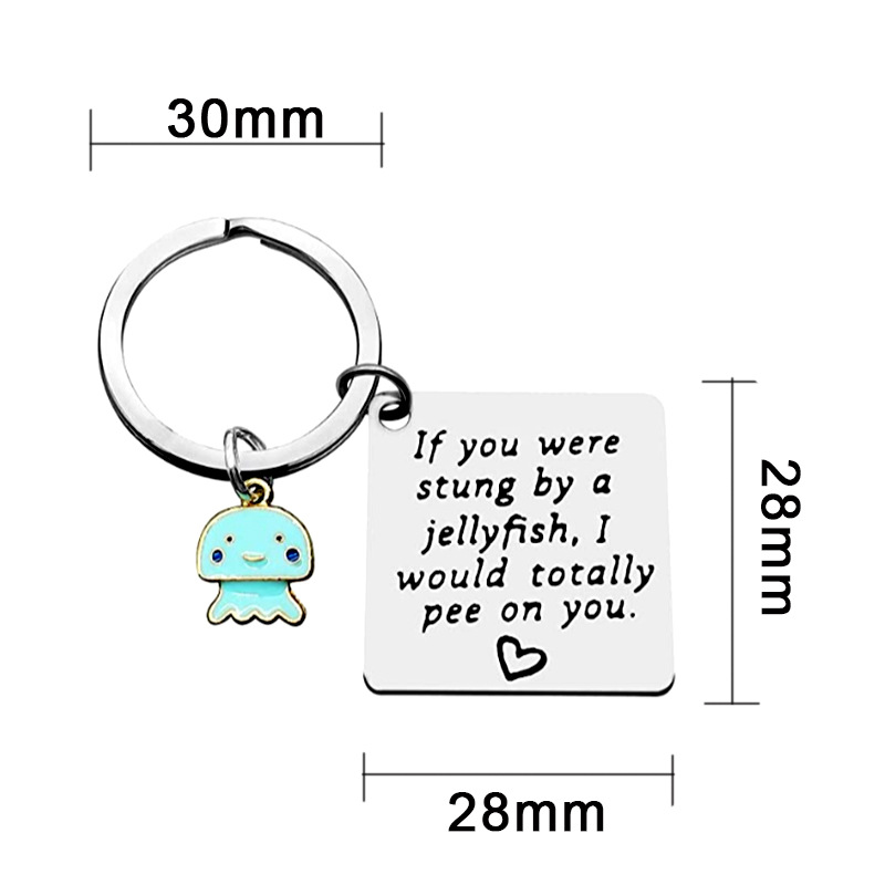35g Weight Memorial Keychains Classification Simple Style Letter Stainless Steel Plating Memorial Keychains
