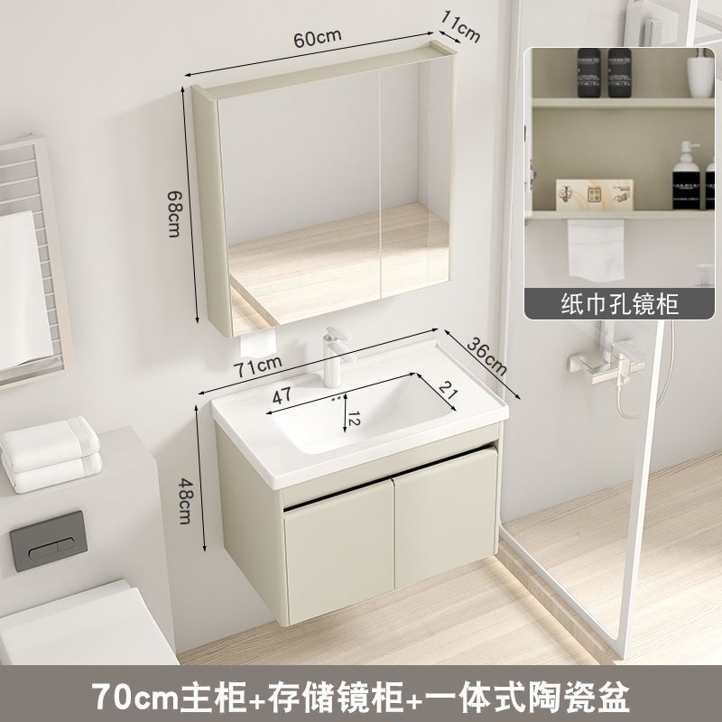 36 amplia crema de acero inoxidable lavabo baño gabinete combinación lavabo cerámica integrado pequeño apartamento Baño