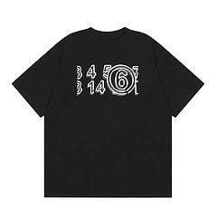 Mm6マギラtシャツ2023夏新作男女カップル服アラビア数字プリント半袖|undefined