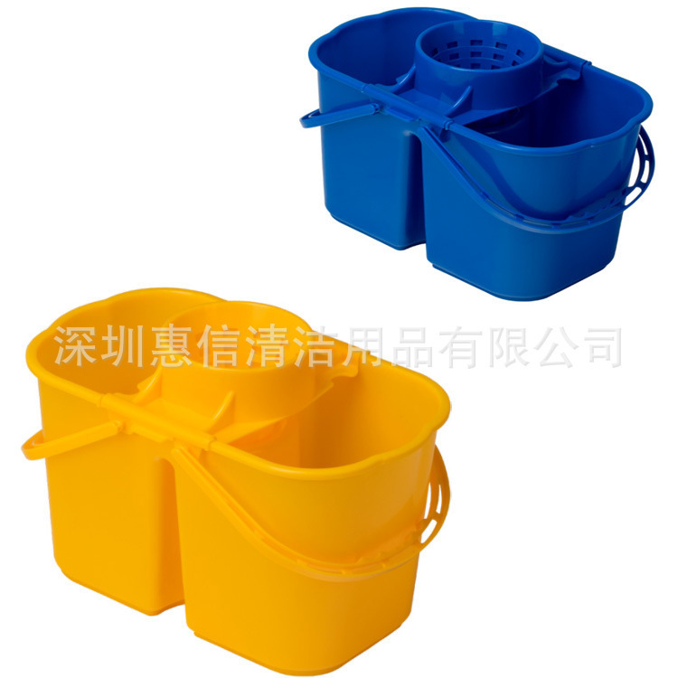Baiyun Cleaning Af08060 Lightweight Water Bucket Lemon Squeeze Water 16L Plastic Cleaning Bucket Compartment Double Compartment Mopping Bucket