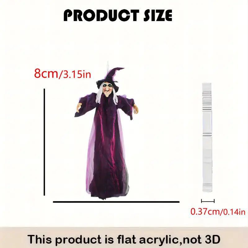 Acrílico de Halloween, personalidad creativa, colgante de bruja, nuevo producto transfronterizo, decoración de espejo retrovisor interior plano, colgante