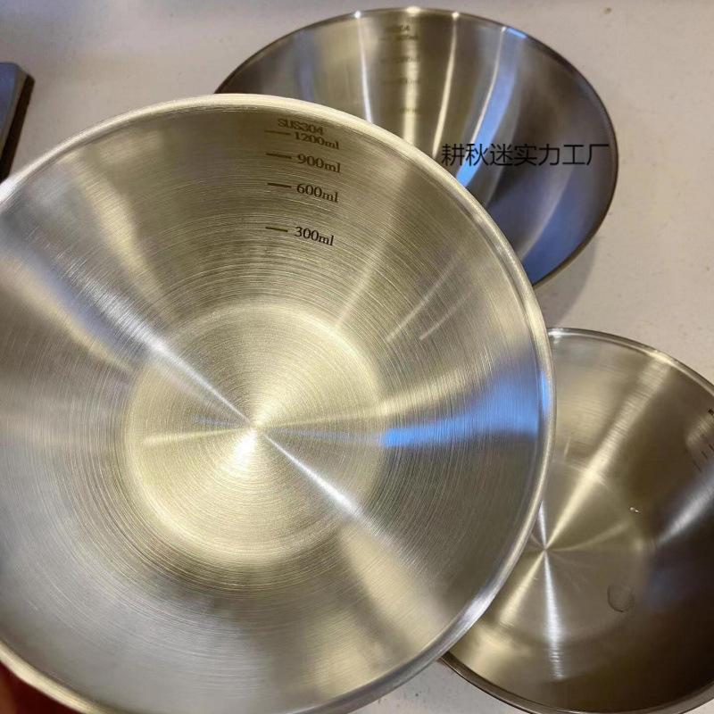 316 ステンレス鋼のサラダボウル家庭用キッチン厚みのある大型調理食品グレードの卵と小麦粉のフルーツベーキング|undefined