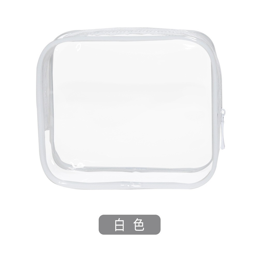 Bolsa de Aseo Transparente Transfronteriza, Bolsa de Cosméticos con Cremallera Conveniente, Bolsa de Almacenamiento para Objetos Diversos del Aeropuerto, Bolsa Transparente de PVC Engrosada al por Mayor