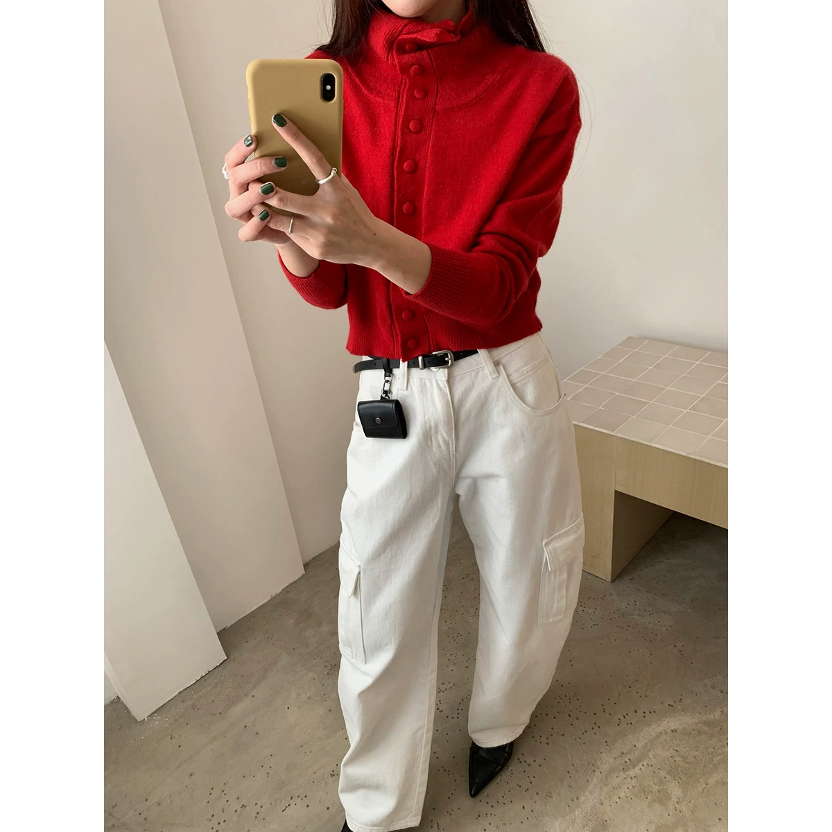 Yi En Ou inbyinmiu свитер с высоким воротником кардиган куртка женская осень-зима новый свободный трикотажный топ с длинными рукавами