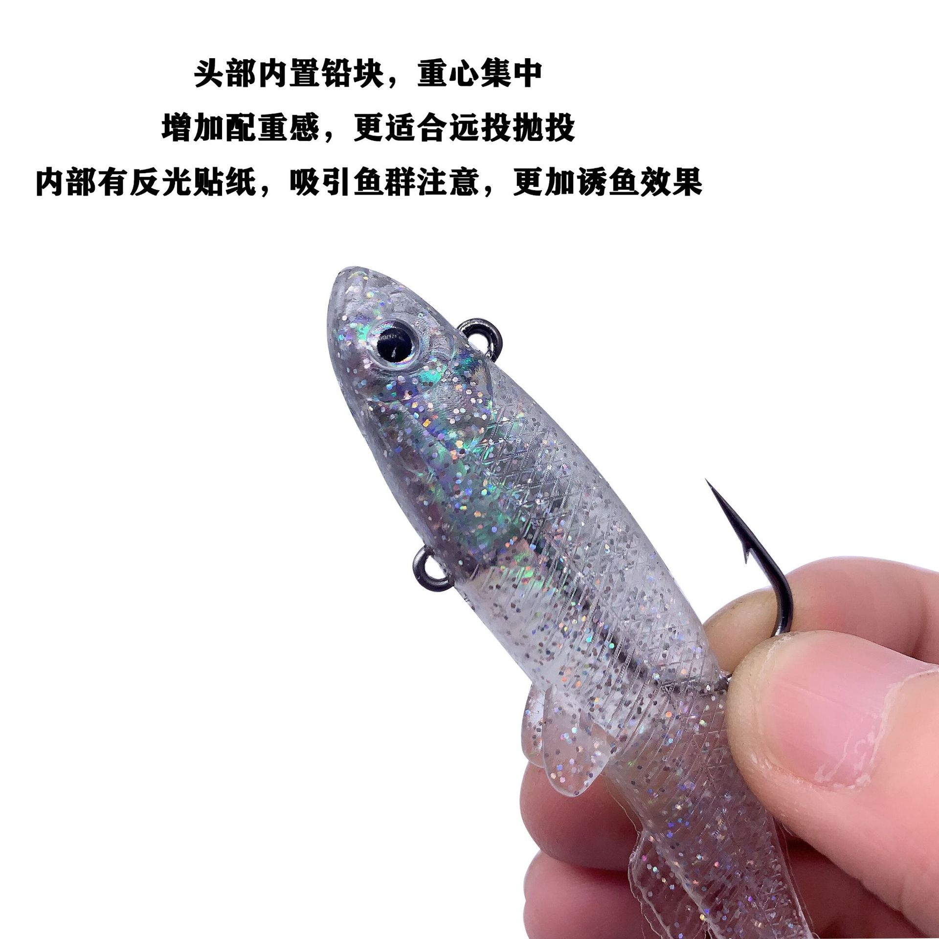 5 PCS Small Paddle Tail Fishing Lures Soft Baits Bass Trout Fresh Water Fishing Lure