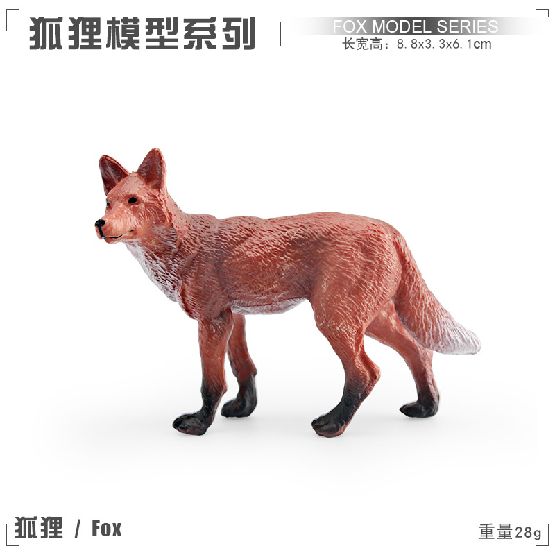 Simulación transfronteriza sólido modelo de zorro salvaje zorro rojo zorro blanco grande zorro ártico zorro rojo estático adornos hechos a mano para niños