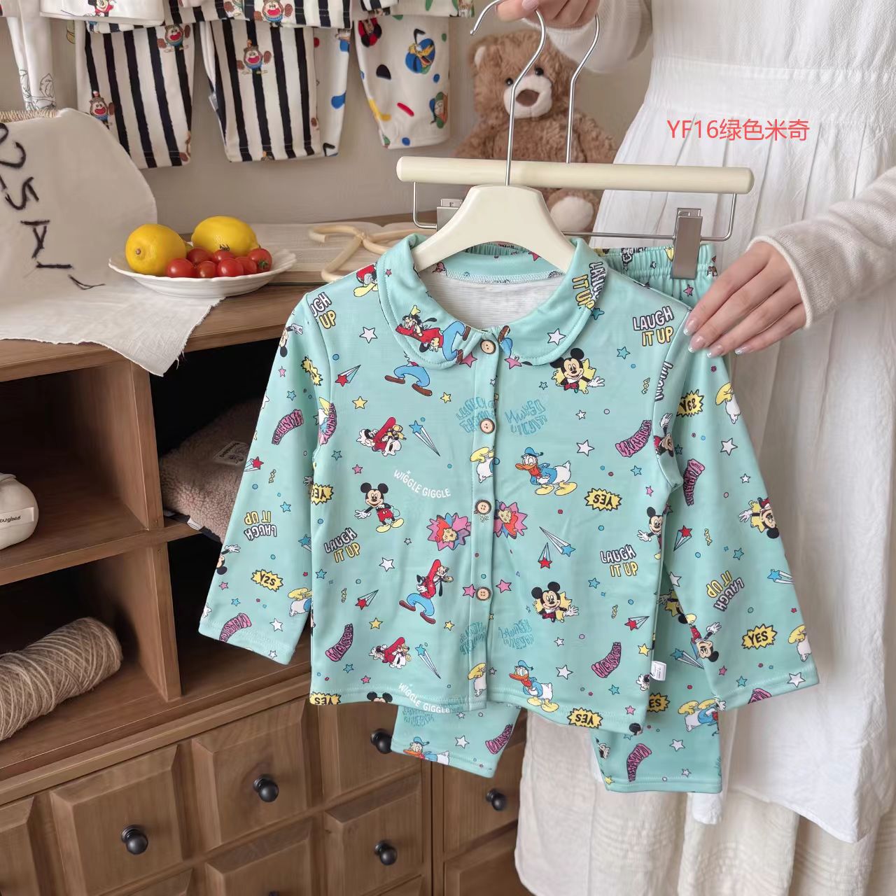 Lapel suit green mickey (eliminated / 80cm