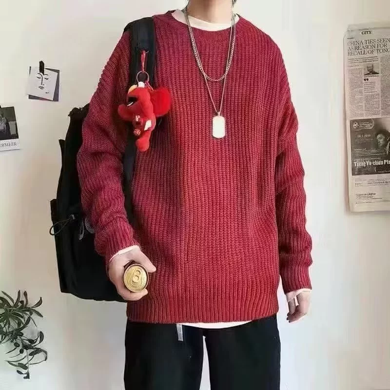 Мужской укорочённый свитер-рубашка в стиле ретро, демисезон casual, корейский стиль, цветной