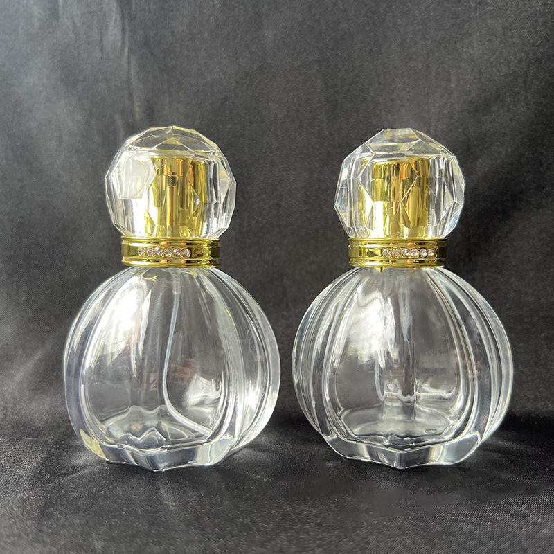 现货B166-50ml螺口带钻玻璃香水瓶/化妆品分装瓶按压便捷喷雾空瓶