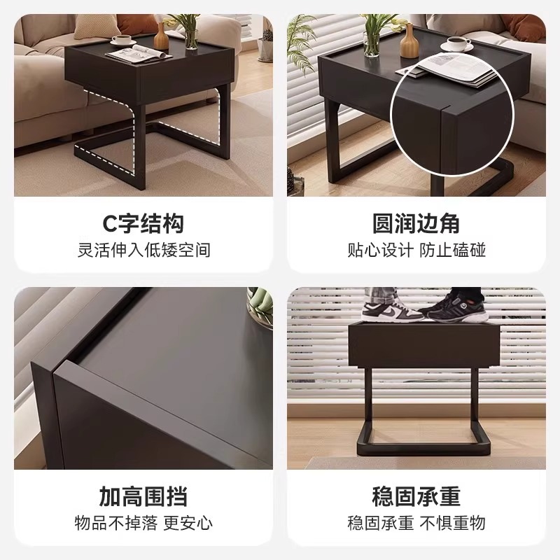 Mesita de noche, estante de reemplazo, artefacto, lujo ligero, sentido de alta gama, diseño pequeño, gabinete de almacenamiento de hotel creativo de nicho