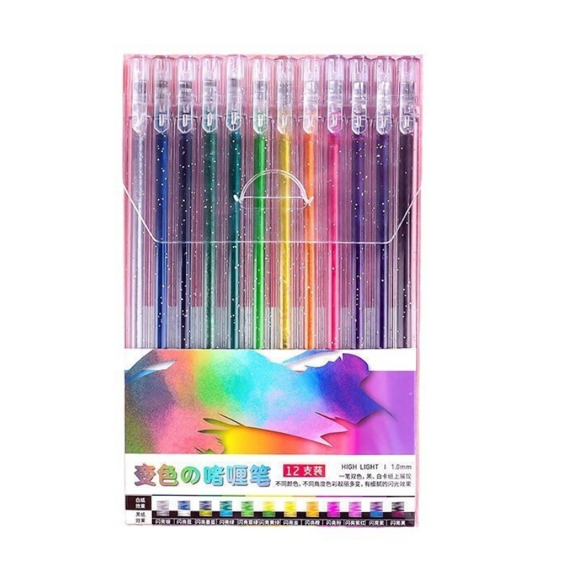 Tiktok flash gel pluma brillante cristal resaltador traje color gel pluma resaltar pintura mano cuenta recarga 18 colores