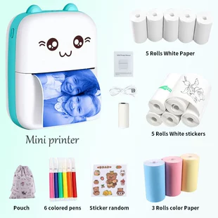Pocket Photo Printer C9, handheld Bluetooth thermal printer, 200 DPI, battery-powered