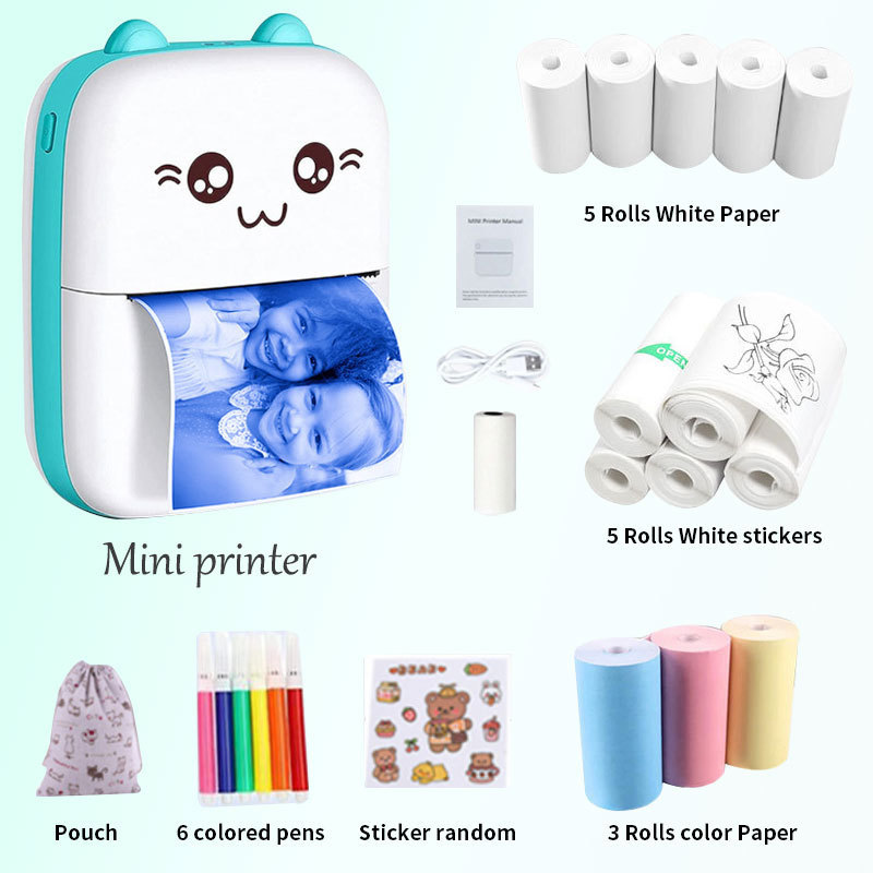 C9 Cross-Border Portable Wireless Thermal Photo Printer Flap Pocket Pants Student Bluetooth Mini Wrong Question Label Printer