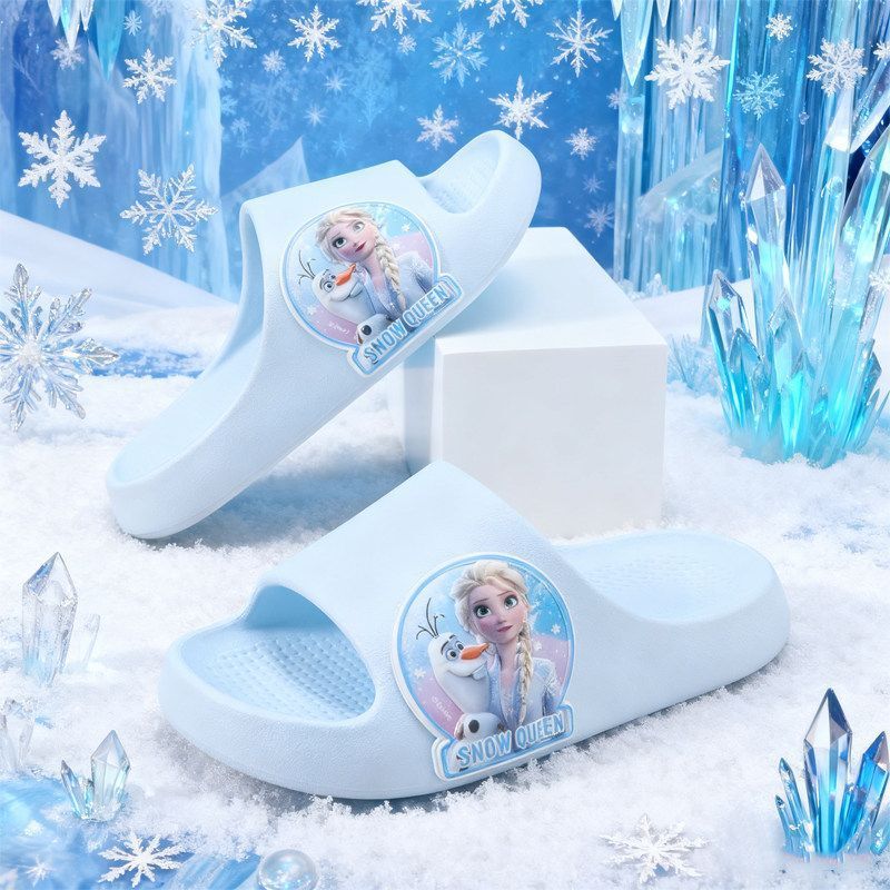Girls' slippers, children's sandals, indoor home non-slip soft-soled slippers for girls, baby cartoon princess sandals, bath slippers