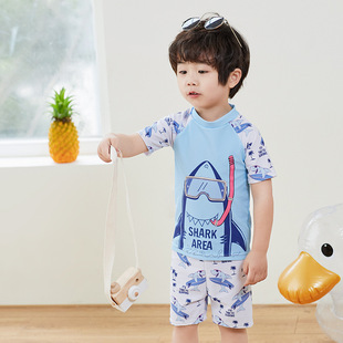 Children's Swimwear Boys' Swimwear Trunks for Large Children and Boys Split Swimsuit Baby Quick-drying Sunscreen Swimming Set Equipment