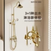 Titanium gold ceramic handle shower set with spray gun (high standard configuration)