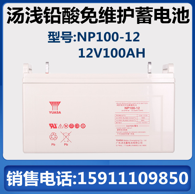 汤浅铅酸蓄电池NP100-12 12V100AH太阳能UPS免维护直流屏消防应急